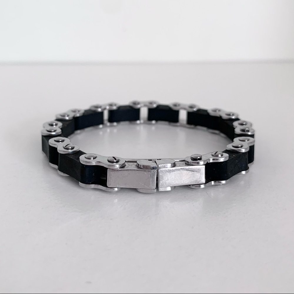 Steel bicycle chain bracelet